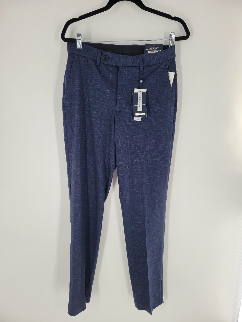 Victor Emmanuel Men's Navy Dress Pants Modern skinny Fit Size 30x32 New